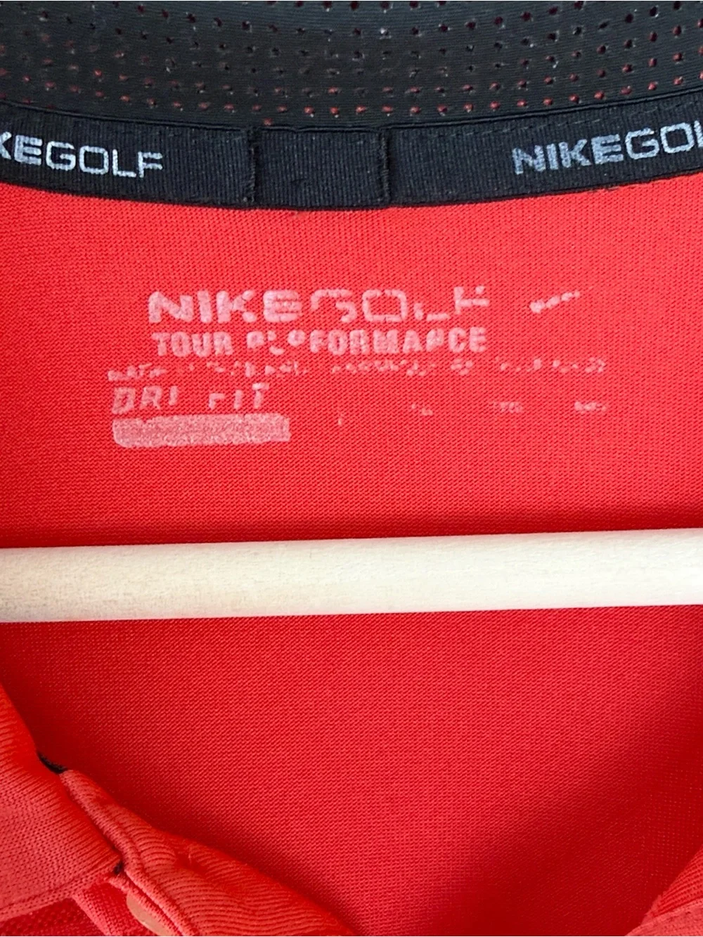 Nike Golf Dri-Fit Coral Red Polo with Subtle Diagonal Texture 2X
